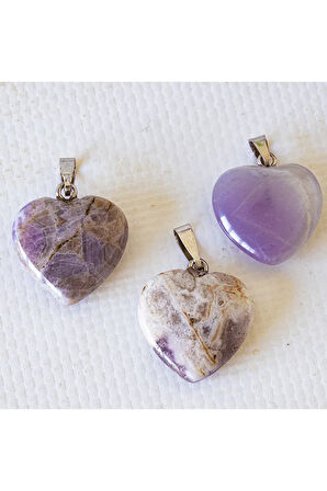 Sertifikalı Gerçek Kalp Model Çeroit Taşı Kolye