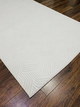 Elit Kabartmalı Krem Yıkanabilir Kaymaz Taban Kesme Yolluk Salon Mutfak Oturma Odası Halı