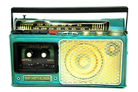 Dekoratif Metal Radyo Kumbara Vintage Biblo Hediyelik