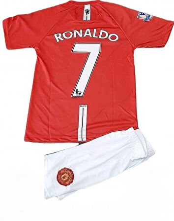 Bite Nose Manchester United Ronaldo Kırmızı T-Shirt Şortlu Halı Saha Forma