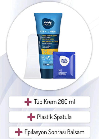 Body Natur Hassas Ciltli Erkekler Için Vücut Tüy Dökücü Krem - Hair Removal Cream Sensitive 200ml