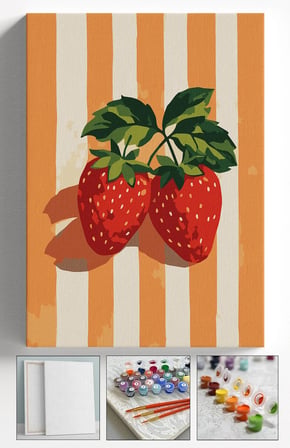 Sayılarla Boyama Seti Numaralı Tuval Fırça Boya Askı Aparatı Dahil Set 40x50 Cm - BOHEM ÇİLEK