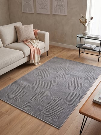 Bohem Gri Emboss Premium Seri Kaymaz Taban Jel Taban Halı Yolluk Antre Hol Salon Mutfak Halısı