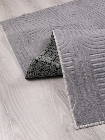 Bohem Gri Emboss Premium Seri Kaymaz Taban Jel Taban Halı Yolluk Antre Hol Salon Mutfak Halısı