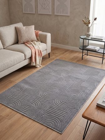 Bohem Gri Emboss Premium Seri Kaymaz Taban Jel Taban Halı Yolluk Antre Hol Salon Mutfak Halısı