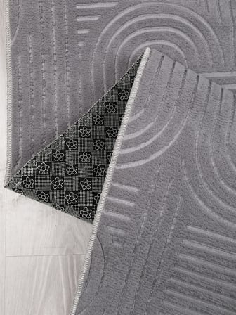 Bohem Gri Emboss Premium Seri Kaymaz Taban Jel Taban Halı Yolluk Antre Hol Salon Mutfak Halısı
