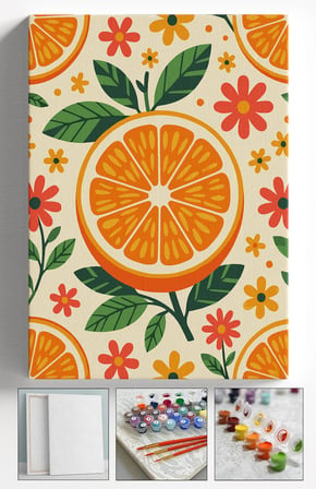 Sayılarla Boyama Seti Numaralı Tuval Fırça Boya Askı Aparatı Dahil Set 40x50 Cm - BOHEM PORTAKAL