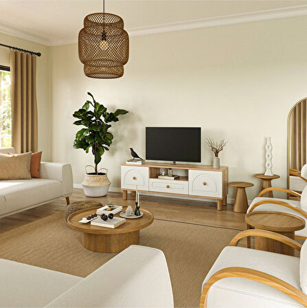 Bohem Tv Ünitesi 150 Cm N Çizgili Mdf Kapak - Atlantik Çam Atlantik Çam 