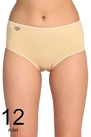 Kadın 12'li Paket Likralı Pamuk Bato Külot