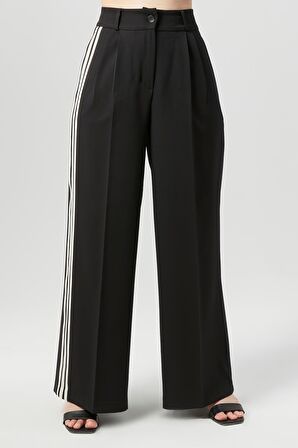 Kadın Şerit Detaylı Palazzo Pantolon