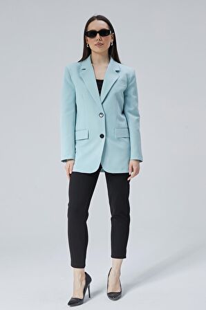 Mint Kadın Düğmeli Oversize Blazer Ceket