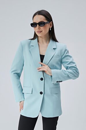 Mint Kadın Düğmeli Oversize Blazer Ceket