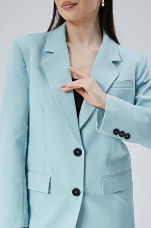 Mint Kadın Düğmeli Oversize Blazer Ceket