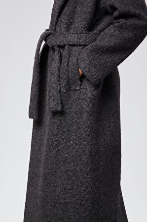 Kadın Buklet Kaşe Oversize Kaban