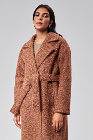 Kadın Buklet Kaşe Oversize Kaban