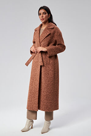 Kadın Buklet Kaşe Oversize Kaban