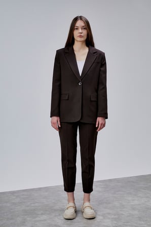 Acı Kahve Kruvaze Regular Blazer Takım