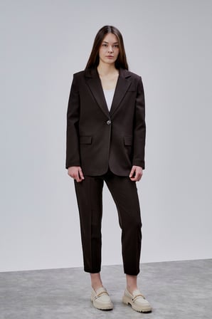 Acı Kahve Kruvaze Regular Blazer Takım