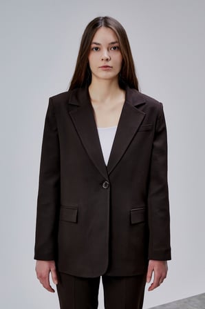 Acı Kahve Kruvaze Regular Blazer Takım