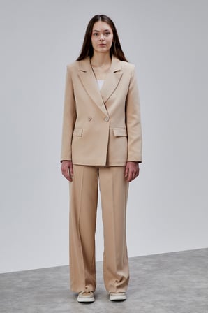Taş Palazzo Pantolon Blazer Ceket Takım