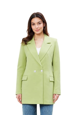 Fıstık Yeşili Oversize Dokuma Blazer Ceket