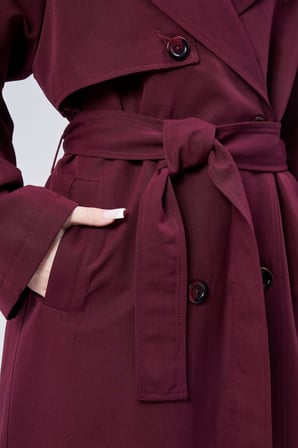Kadın Oversize Astarlı Uzun Trençkot