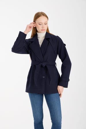 Calina Lacivert Regular Fit Premium Kaşe Ceket