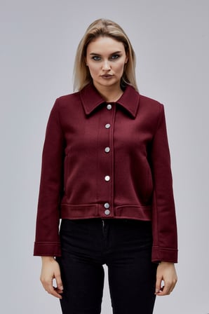 Amelie Bordo Çıtçıt Kapamalı Regular Kaşe Ceket