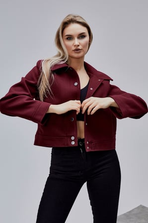 Amelie Bordo Çıtçıt Kapamalı Regular Kaşe Ceket