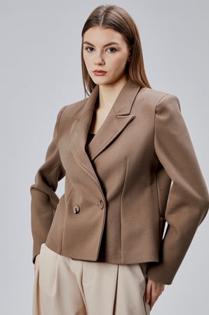 Vizon Regular Fit Premium Kısa Kaşe Ceket