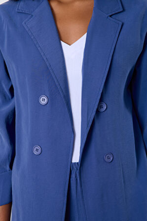 İndigo Regular Astarsız Mevsimlik Ceket