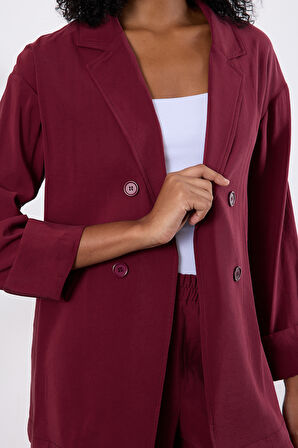 Bordo Regular Astarsız Mevsimlik Ceket