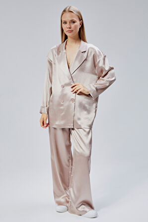 Vizon Oversize Saten Takım