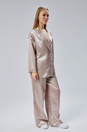 Vizon Oversize Saten Takım