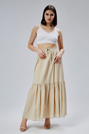 Vizon Regular Pamuklu Vual Etek 