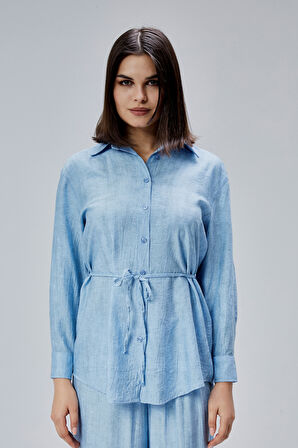 Mavi Regular Batik Gömlek Pantolon Takım