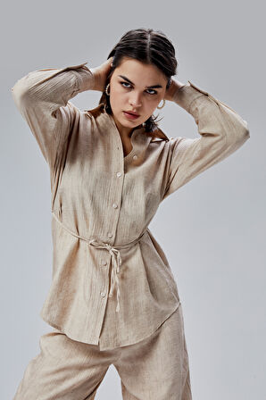 Vizon Regular Batik Gömlek Pantolon Takım