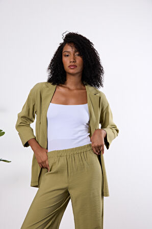 Açık Haki Regular Astarsız Mevsimlik Ceket