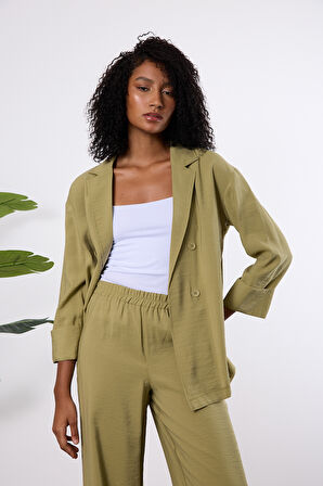 Açık Haki Regular Astarsız Mevsimlik Ceket