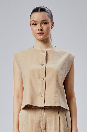 Taş Regular Modal Kumaş Yelek