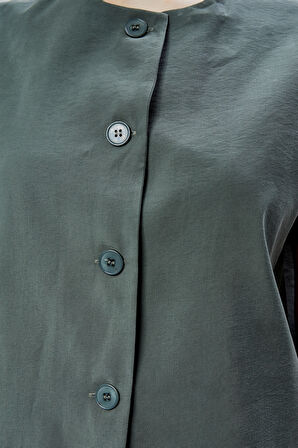 Yeşil Regular Modal Kumaş Yelek