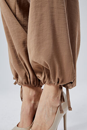 Açık Kahve Salaş Kesim Modal Dokuma Pantolon