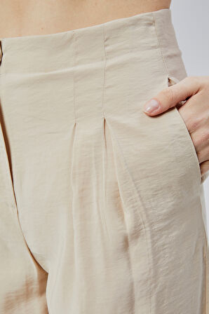 Bej Salaş Kesim Modal Dokuma Pantolon