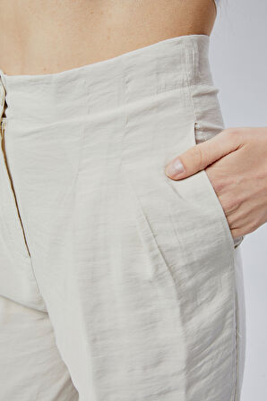 Taş Rengi Salaş Kesim Modal Dokuma Pantolon