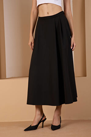 Siyah Salaş Kesim Dokuma Etek