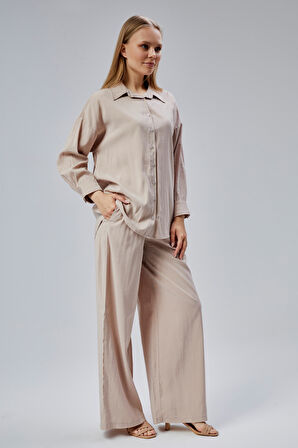 Vizon Taş İşlemeli Salaş Kalıp Gömlek 