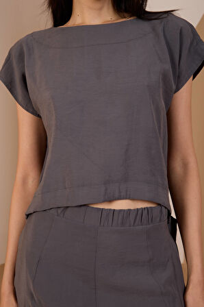 Gri Salaş Modal Dokuma Yelek