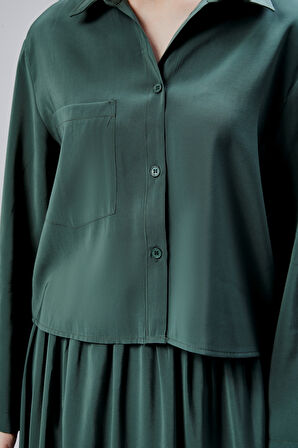 Haki Oversize Gömlek