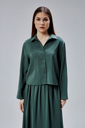 Haki Oversize Gömlek