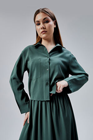 Haki Oversize Gömlek